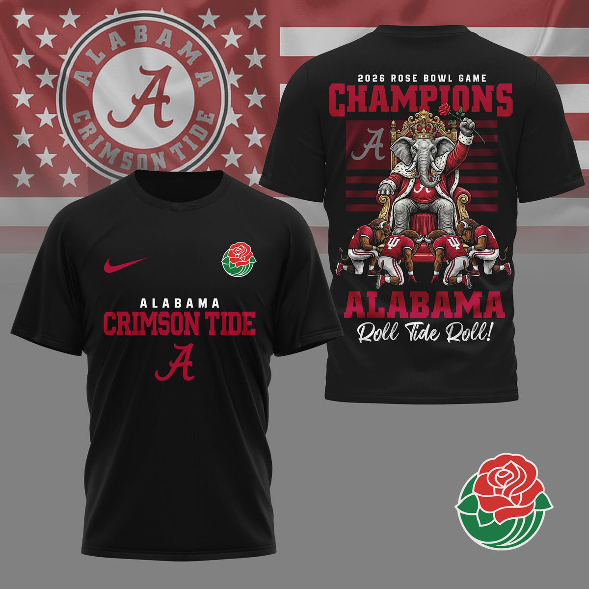 Alabama Crimson Tide | Premium NCAA 2026 Rose Bowl Game Champions Shirt NY
