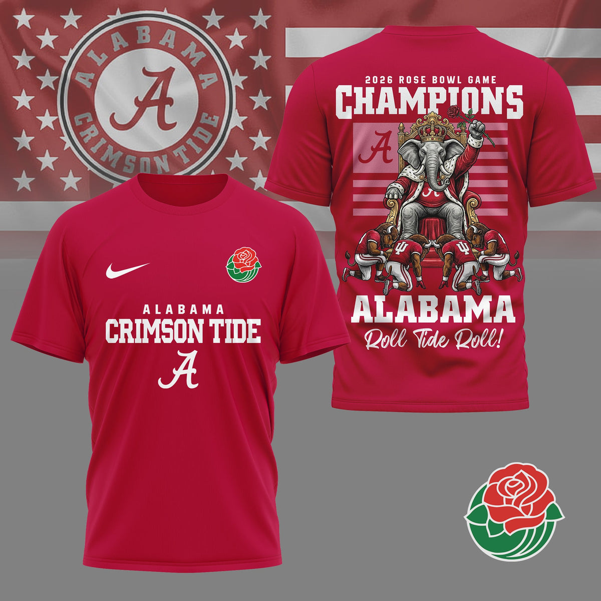 Alabama Crimson Tide | Premium NCAA 2026 Rose Bowl Game Champions Shirt NY