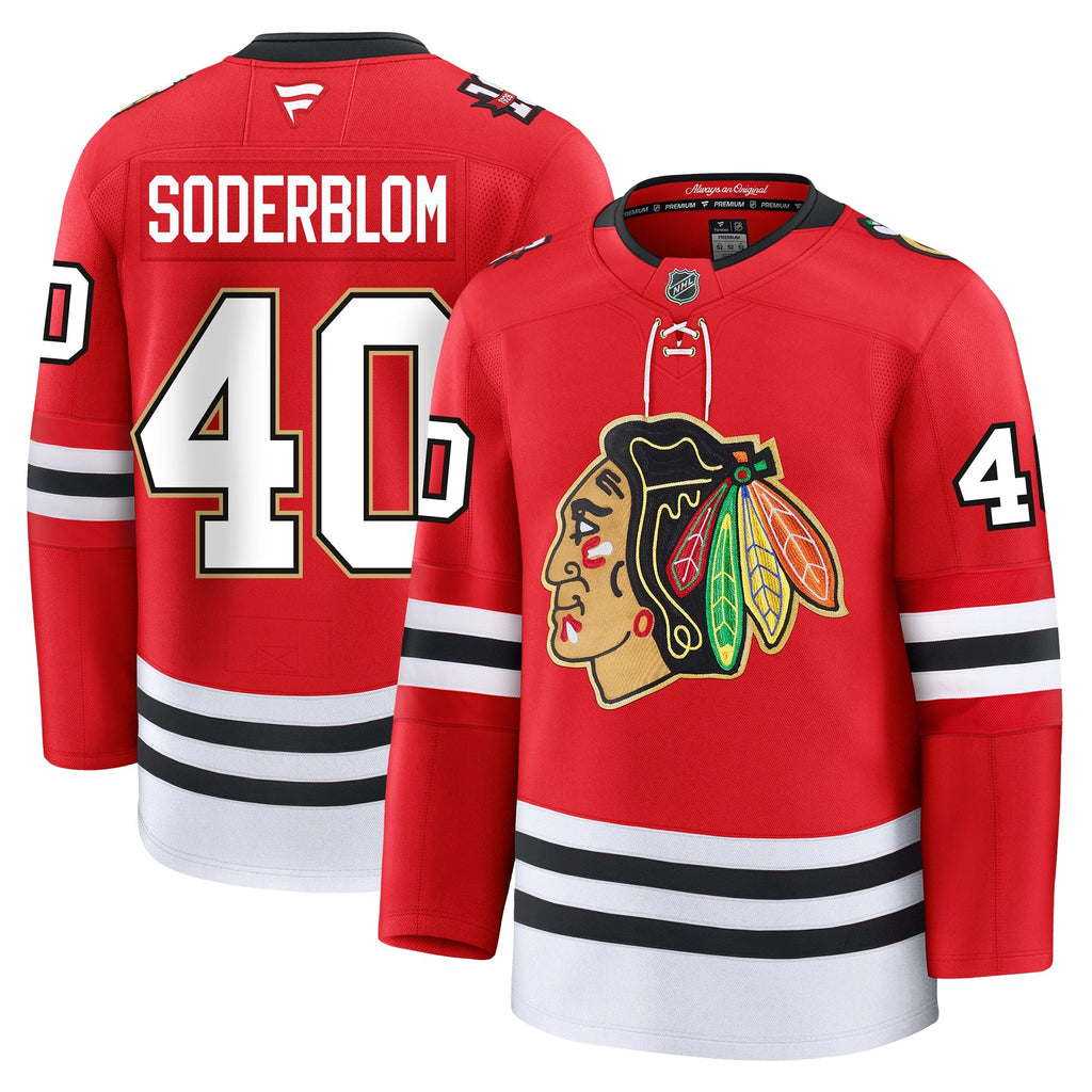 Arvid Soderblom Chicago Blackhawks Fanatics Centennial Premium Jersey
