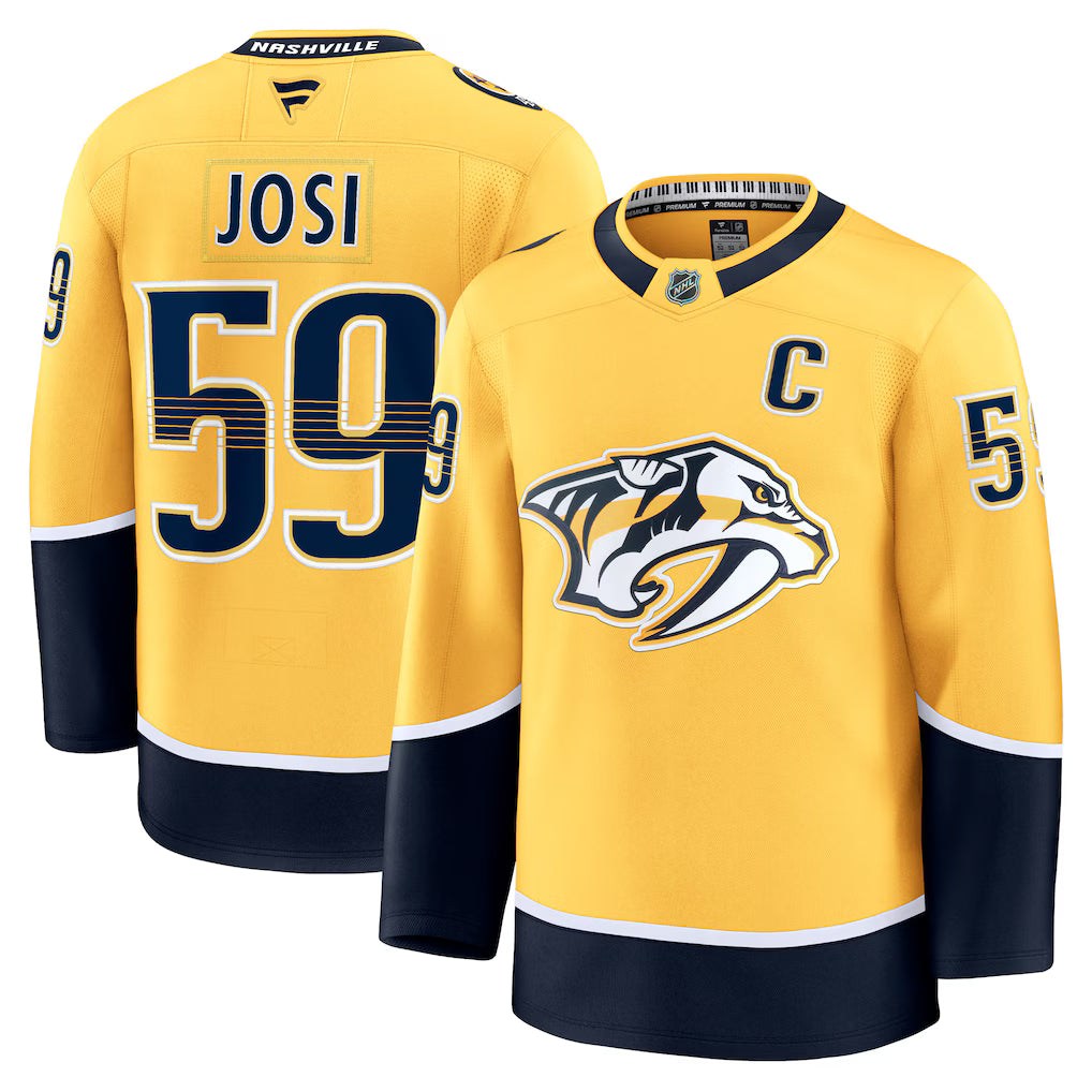 Roman Josi Nashville Predators Home Premium Jersey - Yellow